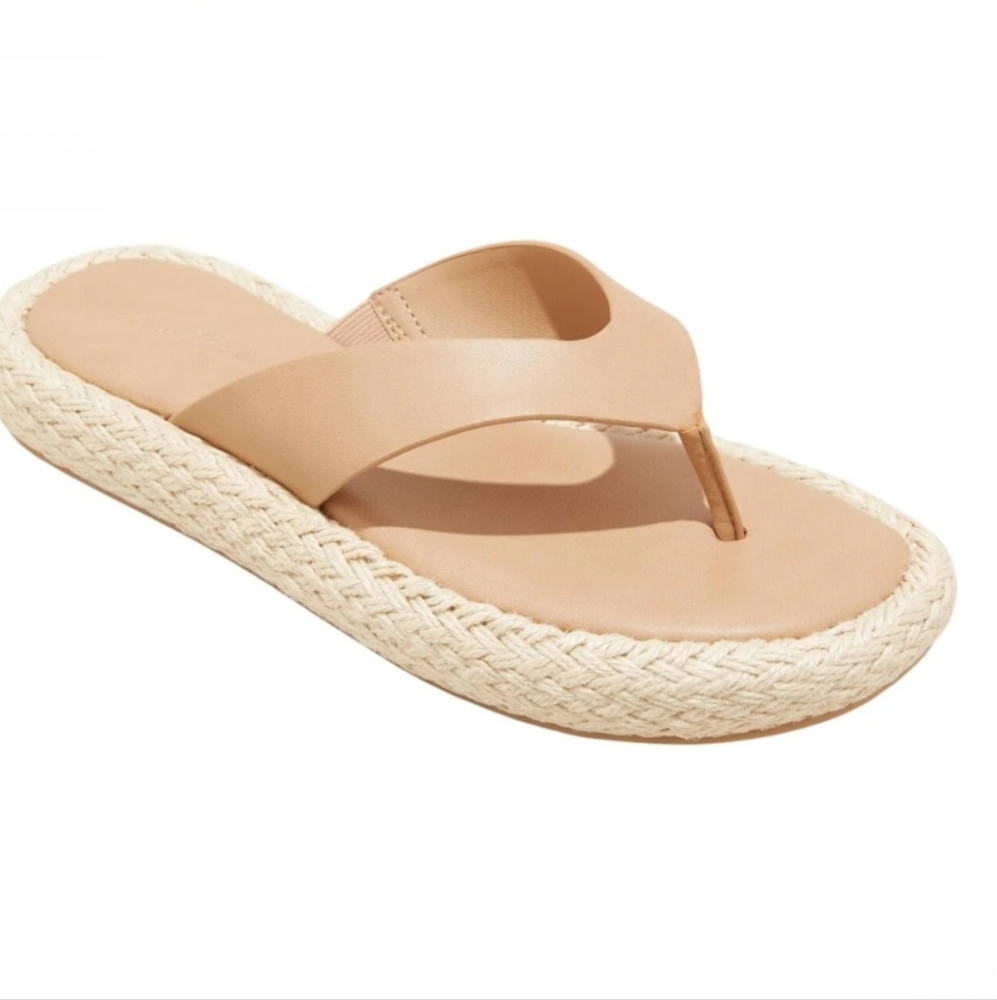 Universal Thread Ginger Espadrille Memory Foam Tan Sandals Sz: 8.5 NWT